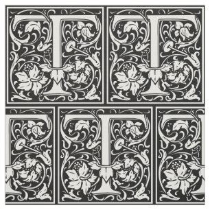 Tela Letra T Monograma medieval Art Nouveau