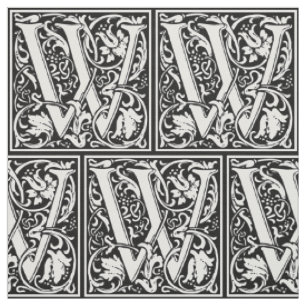 Tela Letra W Arte Nouveau Monograma Medieval