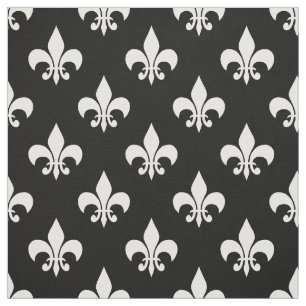 Tela Letrero blanco negro-de-lis Textil