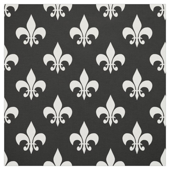 Tela Letrero blanco negro-de-lis Textil (Retal)