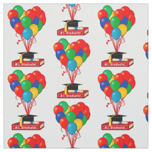 Tela Libro de la graduación, corazón, globos, diploma