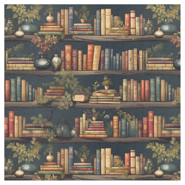 Tela Libros Y Plantas (De cerca)