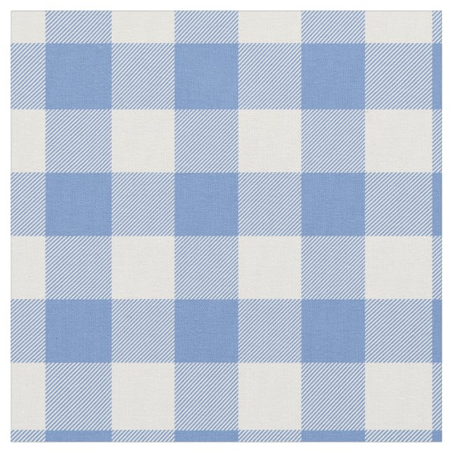 Tela Light Blue & White Gingham Plaid (De cerca)