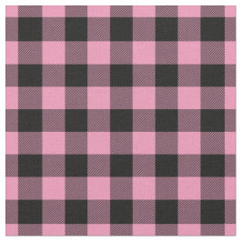 Tela Light Pink & Black Gingham Plaid