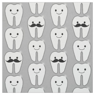 Tela Lil Mustache Tooth en gris
