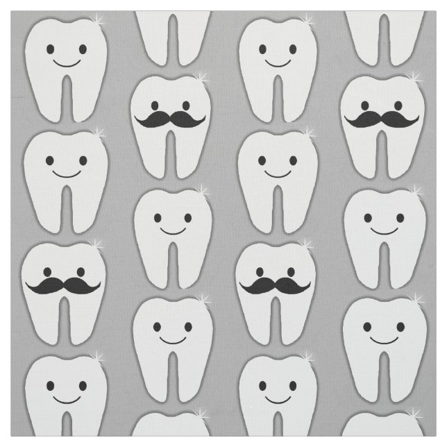 Tela Lil Mustache Tooth en gris (Retal)
