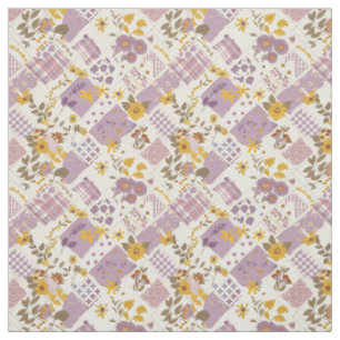 Tela Lila Amarillo Pastel Parche Vintage Cottagecore 