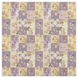 Tela Lila Amarillo Pastel Parche Vintage Cottagecore