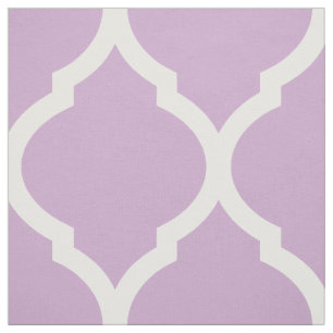 Tela Lilac Purple Marruecos Quatrefoil a gran escala