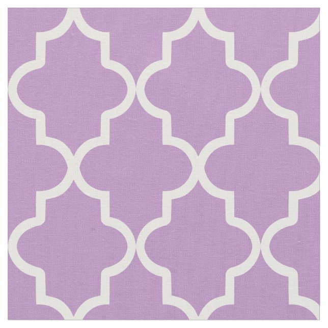 Tela Lilac Purple Moroccan Quatrefoil (De cerca)