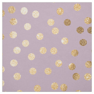 Tela Lilac Purple y Gold Purpurinas City Dots