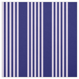 Tela Lilac púrpura y azul marino cinco rayas patrón