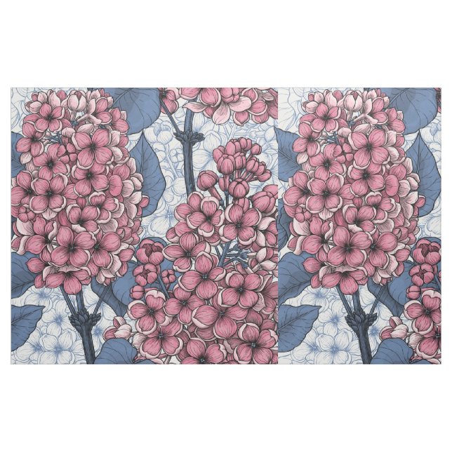 Tela Lilac rosa y azul ("Cuarto gordo" (fat quarter))