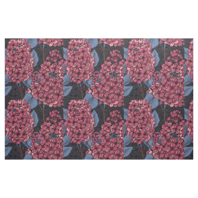 Tela Lílago rojo sobre azul oscuro ("Cuarto gordo" (fat quarter))
