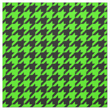 Lime Green, Black Houndstoth Pattern #2M