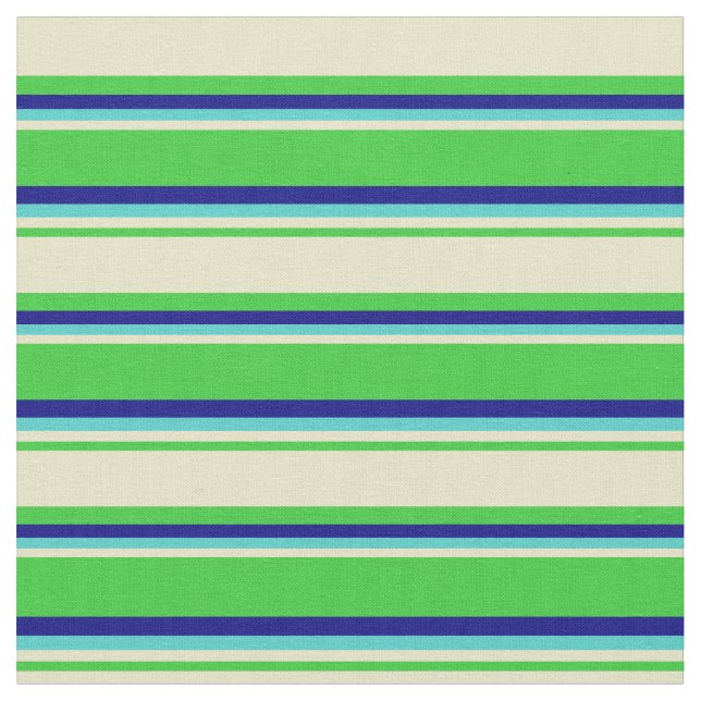 Tela Lime Green, Pale Goldenrod, Turquesa y Blue (De cerca)