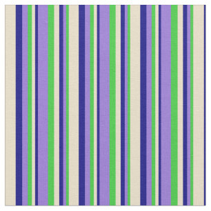 Tela Lime Green, Purple, Blue & Tan Coloridas Líneas
