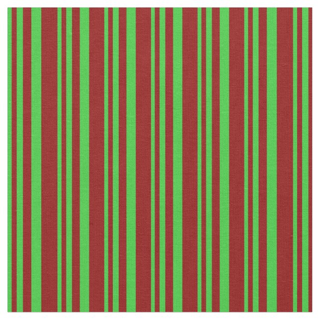 Tela Lime Green y Dark Red Lin/Stried Pattern (De cerca)