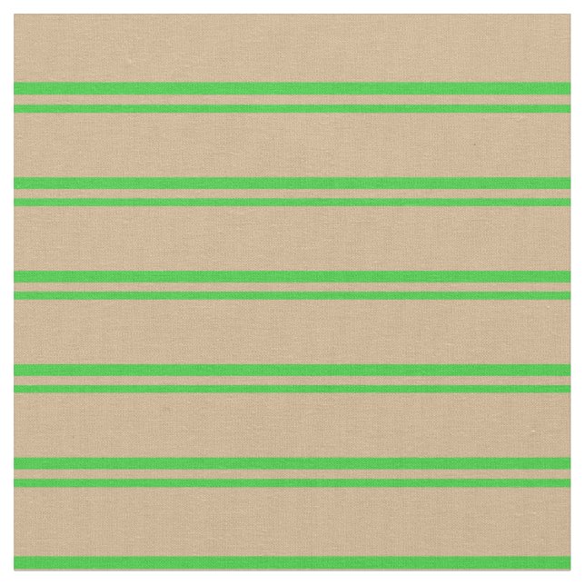 Tela Lime Green y Tan Lined/Stried Pattern (De cerca)