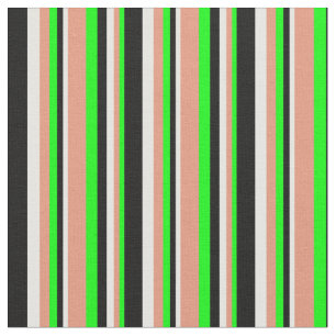 Tela Lime, Salmón oscuro, crema de menta y patrón negro