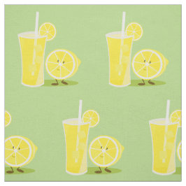 Tela Limón sonriente y un vidrio de limonada