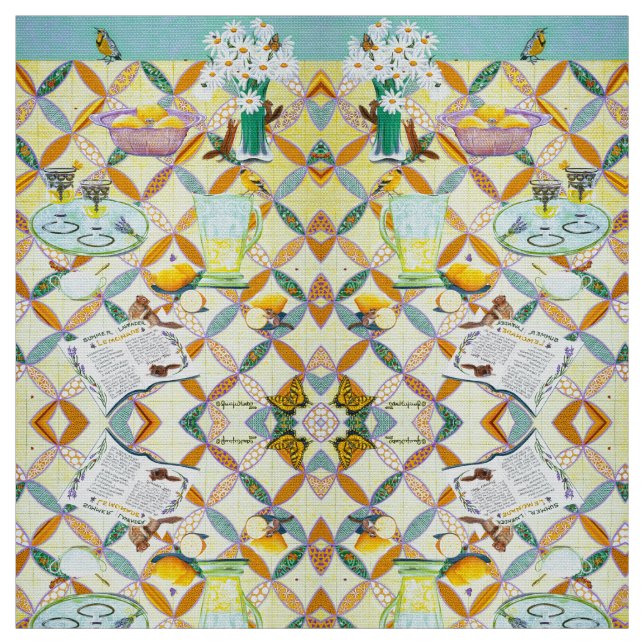 Tela Limonada de lavanda de verano (Retal)