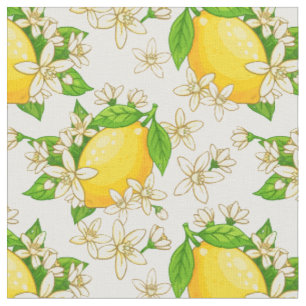 Tela limones amarillos brillantes