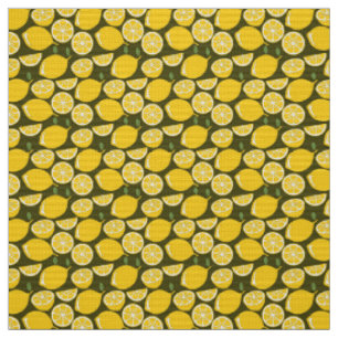 Tela Limones Amarillos y Patrón Verde Oliva: Citrus Mod