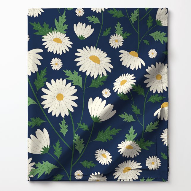 Tela Linda Flor de Daisy Azul Marinho y Blanco (Subido por el creador)