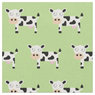 Tela Linda vaca lechera bebé guardería granja luz verde