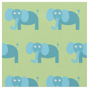 Tela Lindo elefante niño bebé guardería verde claro