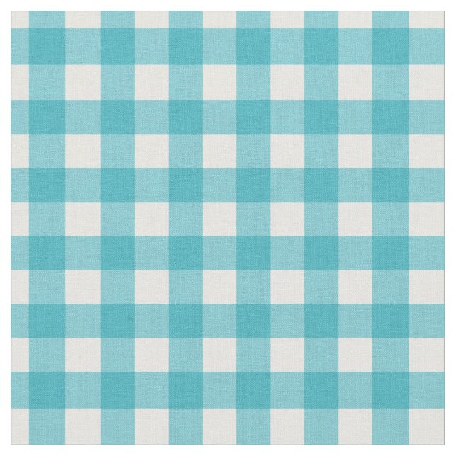 Tela Lindo Gingham Teal (De cerca)