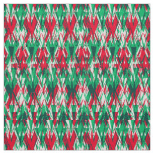 Tela Lindo patrón abstracto azteca rojo verde