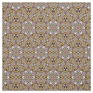 Tela Lindo patrón mosaico amarillo ocre marrón rosa