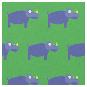 Tela Lindo rinoceronte niños habitación de bebé verde r