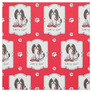 Tela Lindo ¡Vamos! Perro Chin Japonés (tri-color 1)