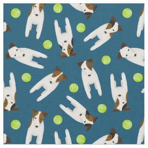 Tela lindos perros Jack Russell con pelotas de tenis de