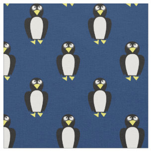 Tela Lindos Pingüinos Bebés Niños Guardería Azul Marino