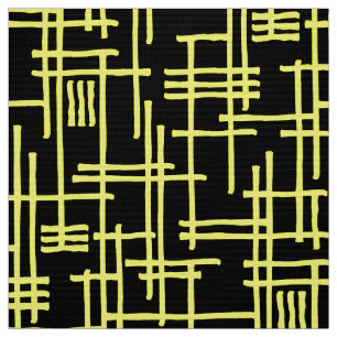 Tela Líneas abstractas 120923 - Amarillo en negro