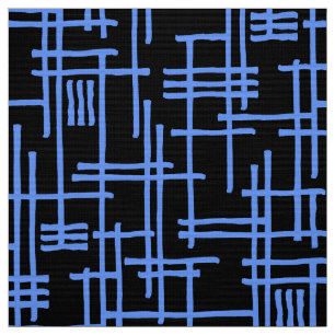 Tela Líneas abstractas 120923 - Azul bebé en negro