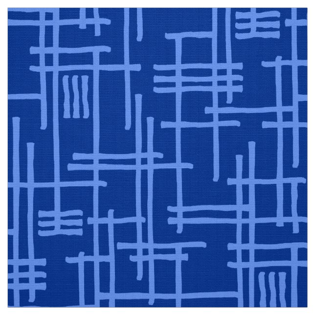Tela Líneas abstractas 120923 - Azul bebé sobre azul ma (Retal)