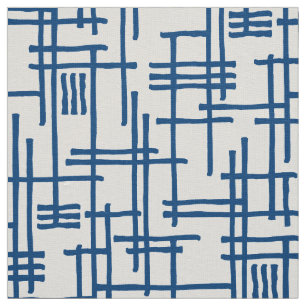 Tela Líneas abstractas 120923 - Azul shibori en blanco