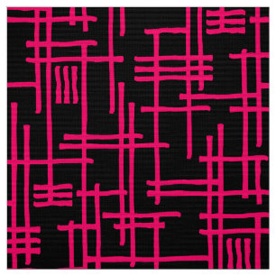 Tela Líneas abstractas 120923 - Rojo neón sobre negro