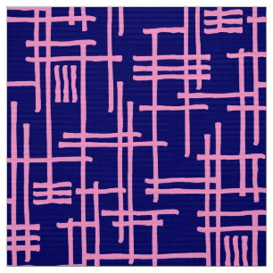 Tela Líneas abstractas 120923 - Rosa sobre azul oscuro