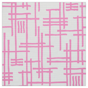 Tela Líneas abstractas 120923 - Rosa sobre blanco