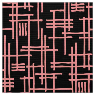 Tela Líneas abstractas 120923 - Rosa suave sobre negro