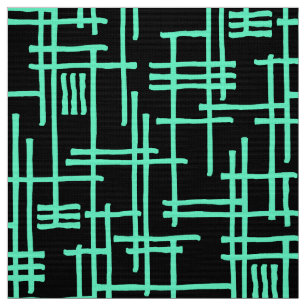 Tela Líneas abstractas 120923 - Turquesa sobre negro