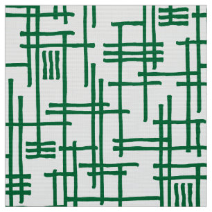 Tela Líneas abstractas 120923 - Verde bosque sobre blan