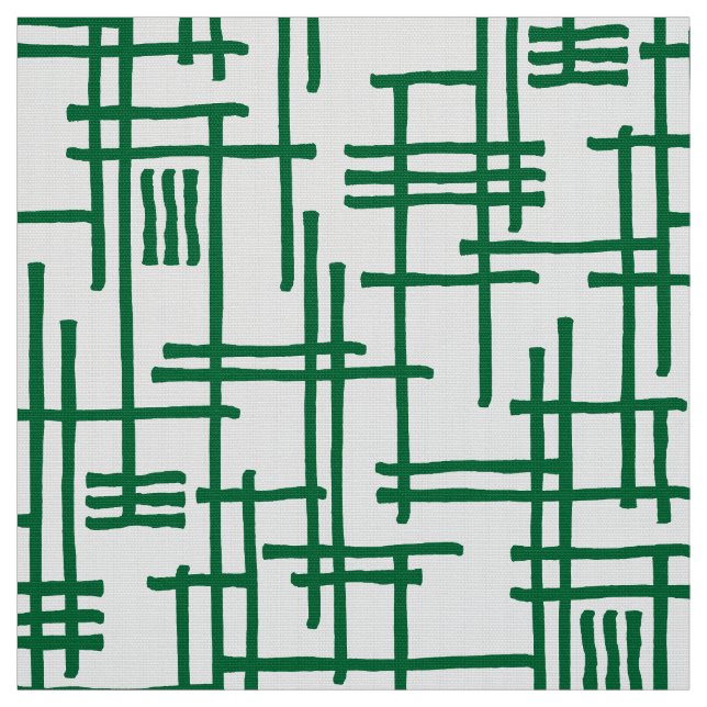 Tela Líneas abstractas 120923 - Verde bosque sobre blan (Retal)