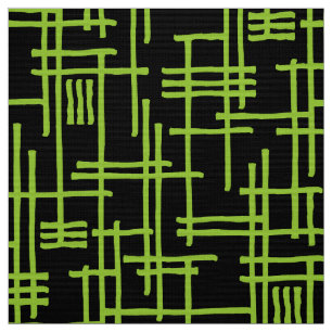 Tela Líneas abstractas 120923 - Verde marciano sobre ne